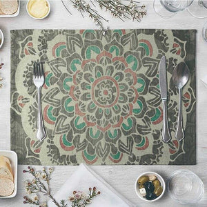 CANIRICA Placemat For Dining Table India Table Mat Linen Floral Table Pads Kitchen Table Accessories Place Mat Decoration 40*30