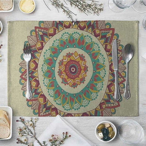 CANIRICA Placemat For Dining Table India Table Mat Linen Floral Table Pads Kitchen Table Accessories Place Mat Decoration 40*30