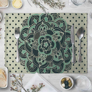 CANIRICA Placemat For Dining Table India Table Mat Linen Floral Table Pads Kitchen Table Accessories Place Mat Decoration 40*30