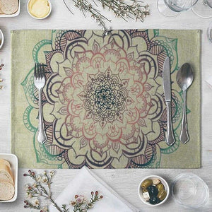 CANIRICA Placemat For Dining Table India Table Mat Linen Floral Table Pads Kitchen Table Accessories Place Mat Decoration 40*30