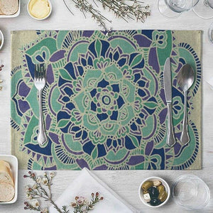 CANIRICA Placemat For Dining Table India Table Mat Linen Floral Table Pads Kitchen Table Accessories Place Mat Decoration 40*30