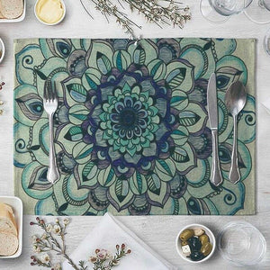 CANIRICA Placemat For Dining Table India Table Mat Linen Floral Table Pads Kitchen Table Accessories Place Mat Decoration 40*30