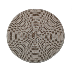 Home European Dining Table Insulation Mat Round Placemats Hand-Made Linen Table Mats Coaster Kitchen Decoration