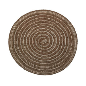 Home European Dining Table Insulation Mat Round Placemats Hand-Made Linen Table Mats Coaster Kitchen Decoration