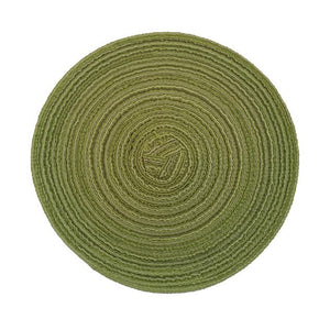 Home European Dining Table Insulation Mat Round Placemats Hand-Made Linen Table Mats Coaster Kitchen Decoration