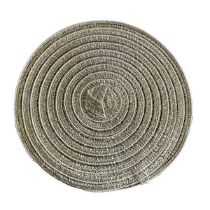 Home European Dining Table Insulation Mat Round Placemats Hand-Made Linen Table Mats Coaster Kitchen Decoration