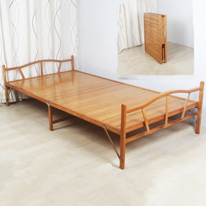 1.0x1.9cm Modern Folding Bed Indoor Bamboo Furniture Single Foldable Bed For Guest Home Bedroom Furniture Platform Bed Folding