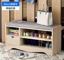 Load image into Gallery viewer, Modern Solid Wood Shoe Cabinet living shoe shelves Storage Box Containing Chair self standing PU leather cushion