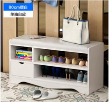 Load image into Gallery viewer, Modern Solid Wood Shoe Cabinet living shoe shelves Storage Box Containing Chair self standing PU leather cushion