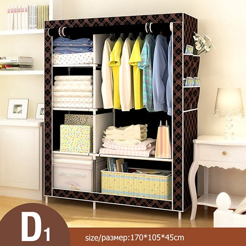 Multi-purpose Non-woven Cloth Wardrobe Fabric Closet Portable Folding Dustproof Waterproof Clothing Storage Cabinet Furniture