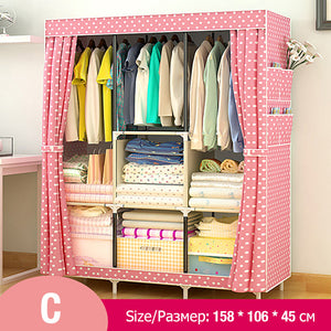 Multi-purpose Non-woven Cloth Wardrobe Fabric Closet Portable Folding Dustproof Waterproof Clothing Storage Cabinet Furniture