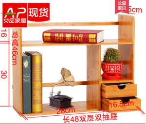 Eco-friendly bamboo Bookcases Desk bookrack commodity shelf storage rack