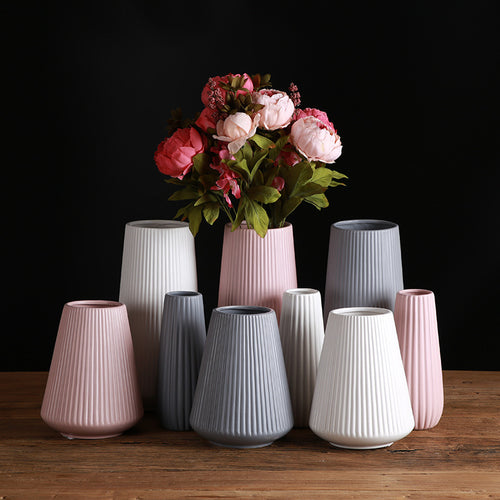 Classic Mediterranean Ceramic Vase Nordic Modern Simple Ceramic Vase Home Flower Inserter Creative Decoration