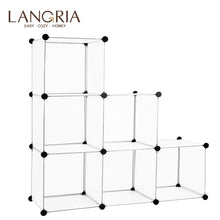 Load image into Gallery viewer, LANGRIA 6-Cube Interlocking Modular Open Storage Organizer Shelving System Closet Wardrobe Rack for Home Clothes Shoes Toys