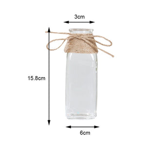 Nordic Glass Vases Living Room Table Decoration Transparent Water Hydroponics Flower Rope Dry Flower Vase DIY Valentine's Day