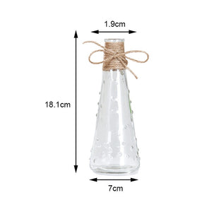 Nordic Glass Vases Living Room Table Decoration Transparent Water Hydroponics Flower Rope Dry Flower Vase DIY Valentine's Day