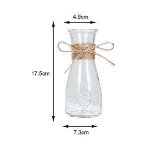 Nordic Glass Vases Living Room Table Decoration Transparent Water Hydroponics Flower Rope Dry Flower Vase DIY Valentine's Day