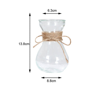 Nordic Glass Vases Living Room Table Decoration Transparent Water Hydroponics Flower Rope Dry Flower Vase DIY Valentine's Day