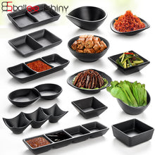 Load image into Gallery viewer, BalleenShiny Melamine Black Sauce Dish Frost Tableware Seasoning Vinegar Relish Plate Kitchen Cooking Tools Flavor Dish Supply