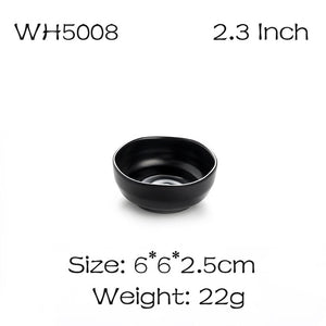 BalleenShiny Melamine Black Sauce Dish Frost Tableware Seasoning Vinegar Relish Plate Kitchen Cooking Tools Flavor Dish Supply