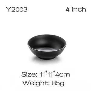 BalleenShiny Melamine Black Sauce Dish Frost Tableware Seasoning Vinegar Relish Plate Kitchen Cooking Tools Flavor Dish Supply