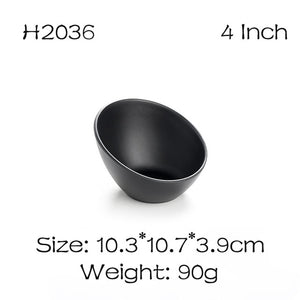 BalleenShiny Melamine Black Sauce Dish Frost Tableware Seasoning Vinegar Relish Plate Kitchen Cooking Tools Flavor Dish Supply