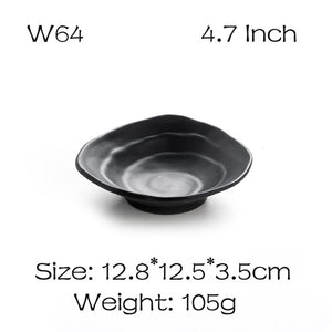 BalleenShiny Melamine Black Sauce Dish Frost Tableware Seasoning Vinegar Relish Plate Kitchen Cooking Tools Flavor Dish Supply