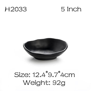 BalleenShiny Melamine Black Sauce Dish Frost Tableware Seasoning Vinegar Relish Plate Kitchen Cooking Tools Flavor Dish Supply