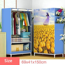 Load image into Gallery viewer, 3D Cartoon Pattern Folding Cloth Wardrobe Home Bedroom Clothes Storage Cabinet DIY Assembly Fabric Wardrobe Closet Furniture