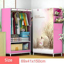 Load image into Gallery viewer, 3D Cartoon Pattern Folding Cloth Wardrobe Home Bedroom Clothes Storage Cabinet DIY Assembly Fabric Wardrobe Closet Furniture