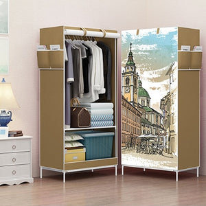 Non-woven Cloth Wardrobes Storage Cabinet Panorama Folding Cloth Closet Cartoon 3D Wardrobe Small Wardrobe Closet