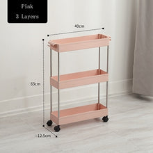 Load image into Gallery viewer, Bathroom Quilted Storage Rack Four Layers Kitchen Narrow Cabinet Living Room Foor-standing Gap Shelf Home Furniture