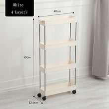 Load image into Gallery viewer, Bathroom Quilted Storage Rack Four Layers Kitchen Narrow Cabinet Living Room Foor-standing Gap Shelf Home Furniture