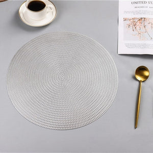 38CM Round PVC Placemat Kitchen Dining Table Mats Steak Pad Anti-scalding Insulation Pads INS Nordic Hotel Restaurant Home Decor